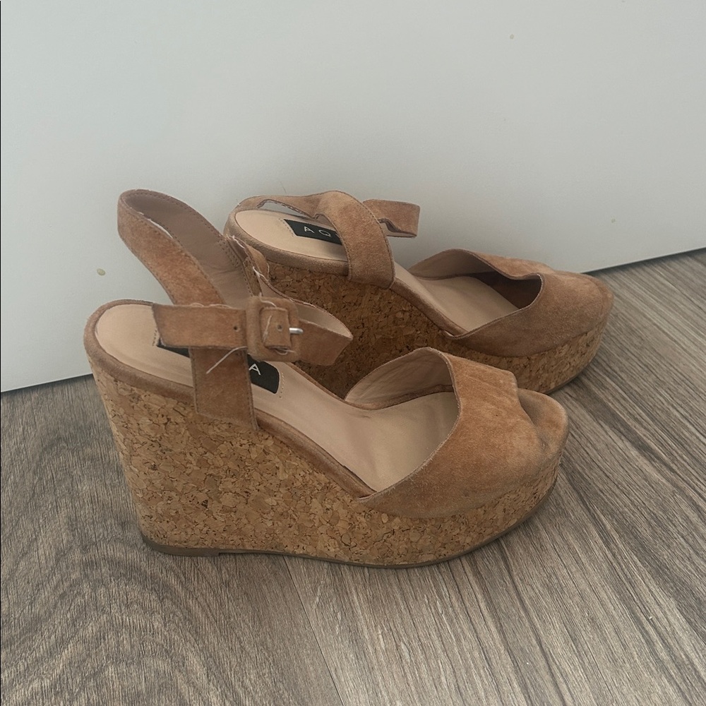 Aqua Women's Tan Wedge Sandals